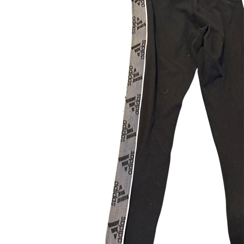 Adidas Black and Gray Logo Leggings - Picture 4 of 7
